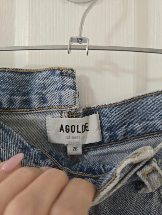 Agolde Criss Cross Denim Shorts In Symbol Size 26 - Picture 7 of 9